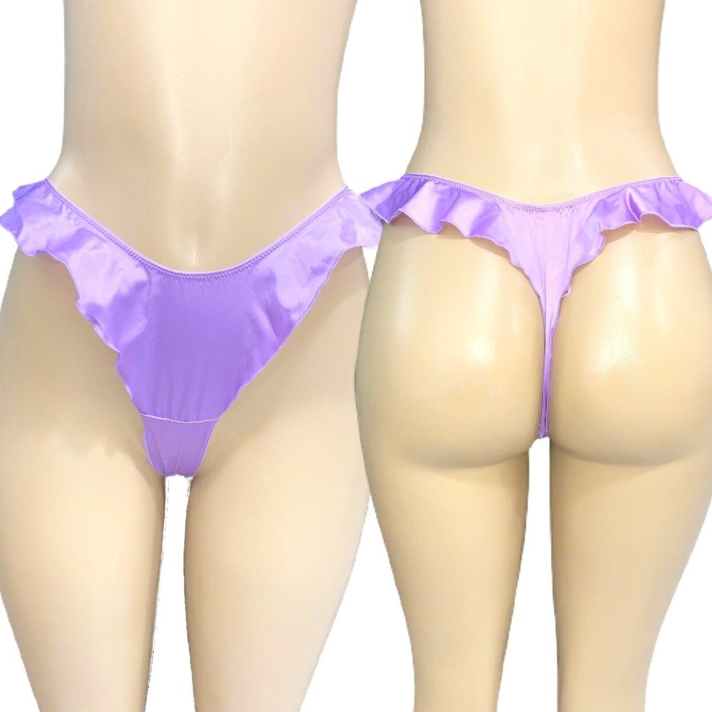 Winter Wonder Ruffle Satin Thong Panty Victoria's Secret